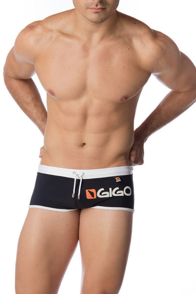 Gigo Black Logo Swim Trunk