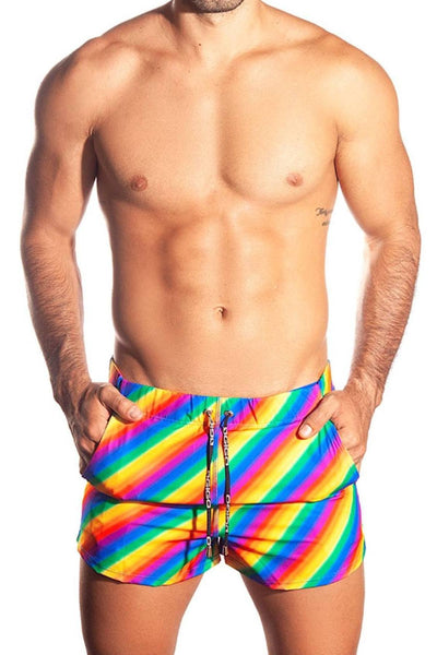 Gigo Gay Pride Rainbow Swim Shorts