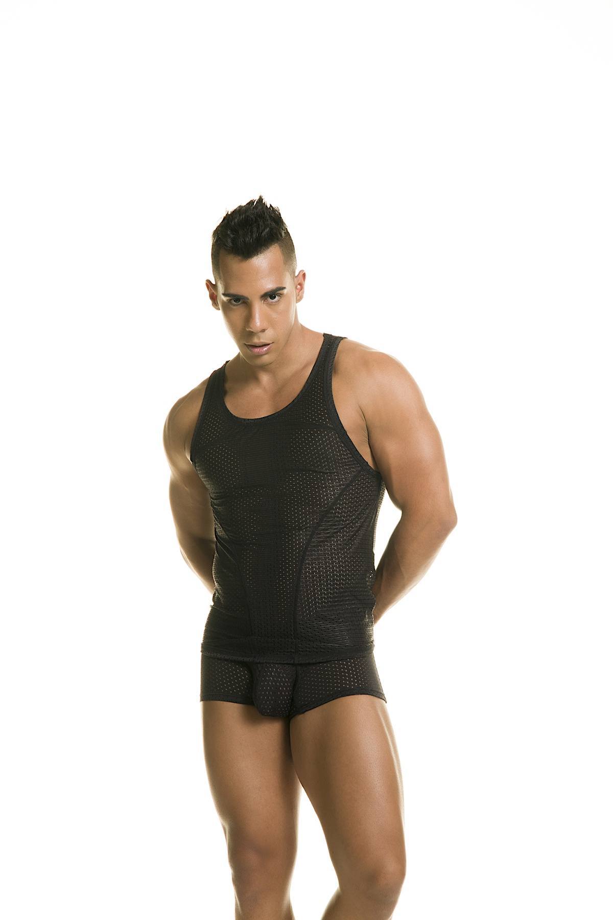 Gigo Nile Black Mesh Tank Top