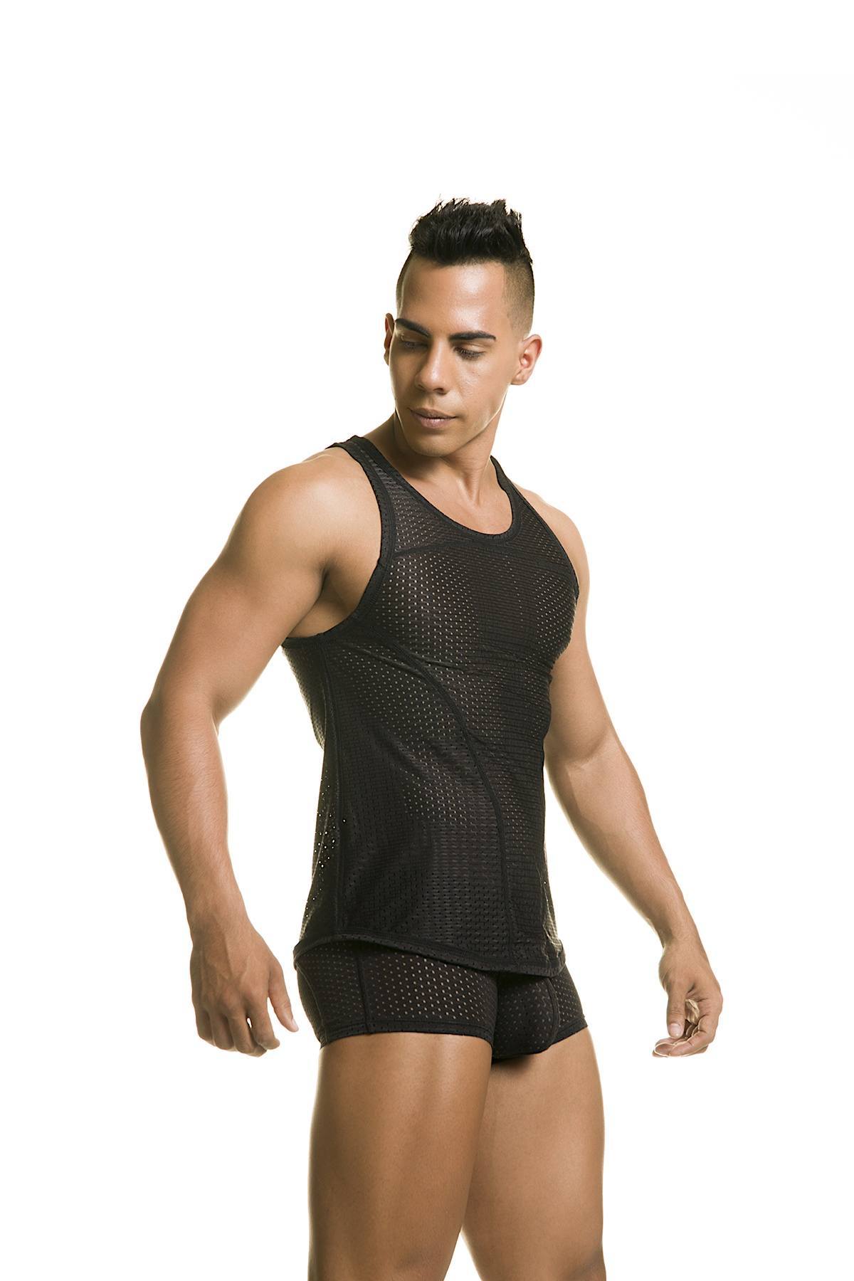 Gigo Nile Black Mesh Tank Top