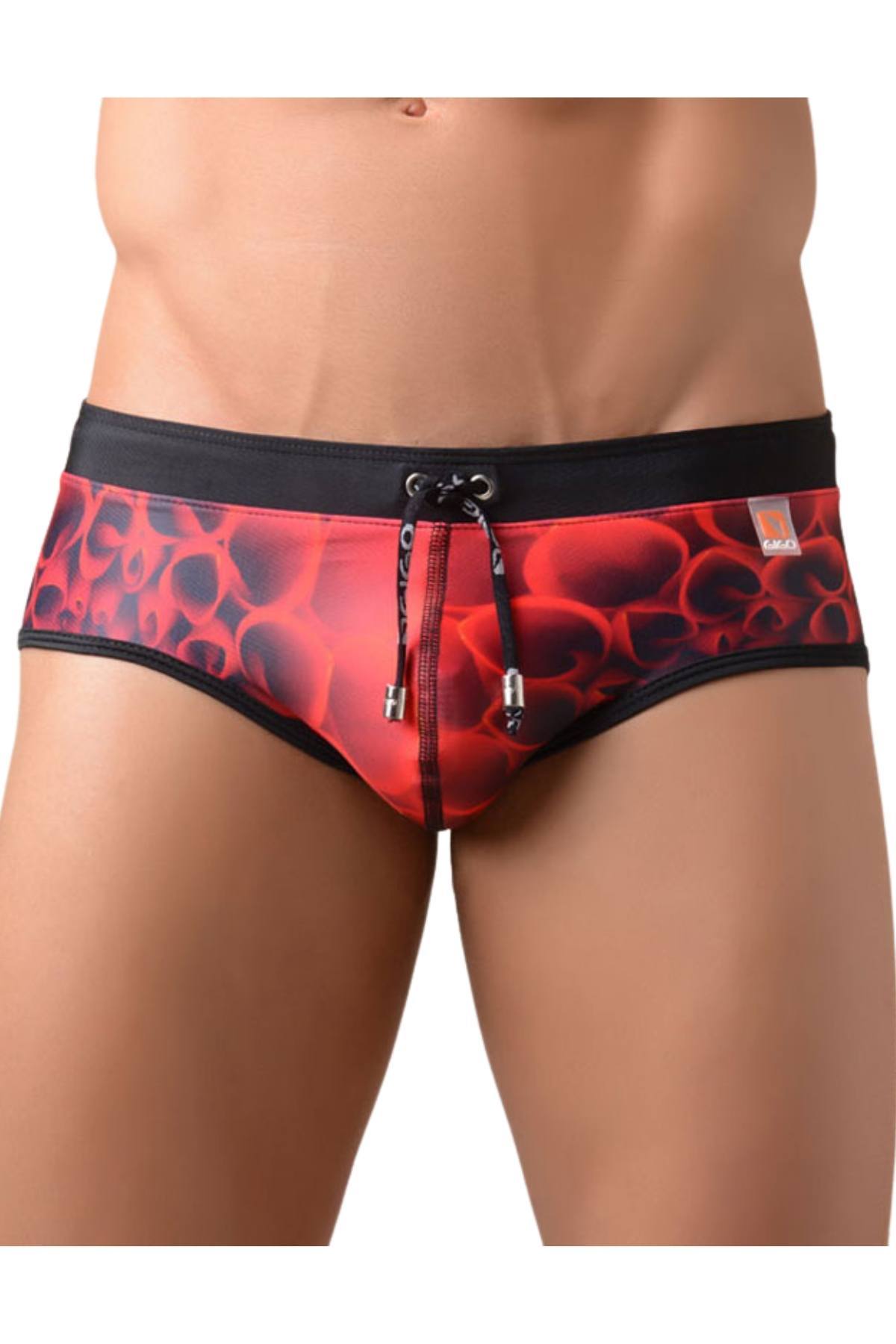 Gigo Red Bloom Swim Brief