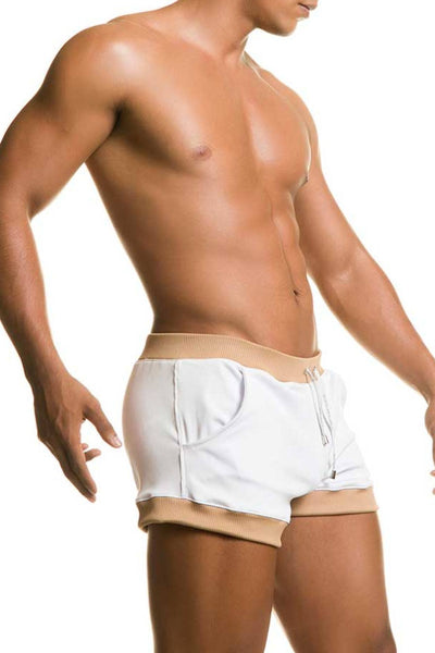 Gigo White Sophisticated Swim Short