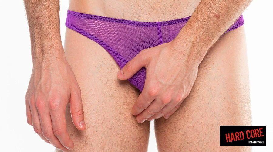 Go Softwear Purple and Black Frisky No String Thong