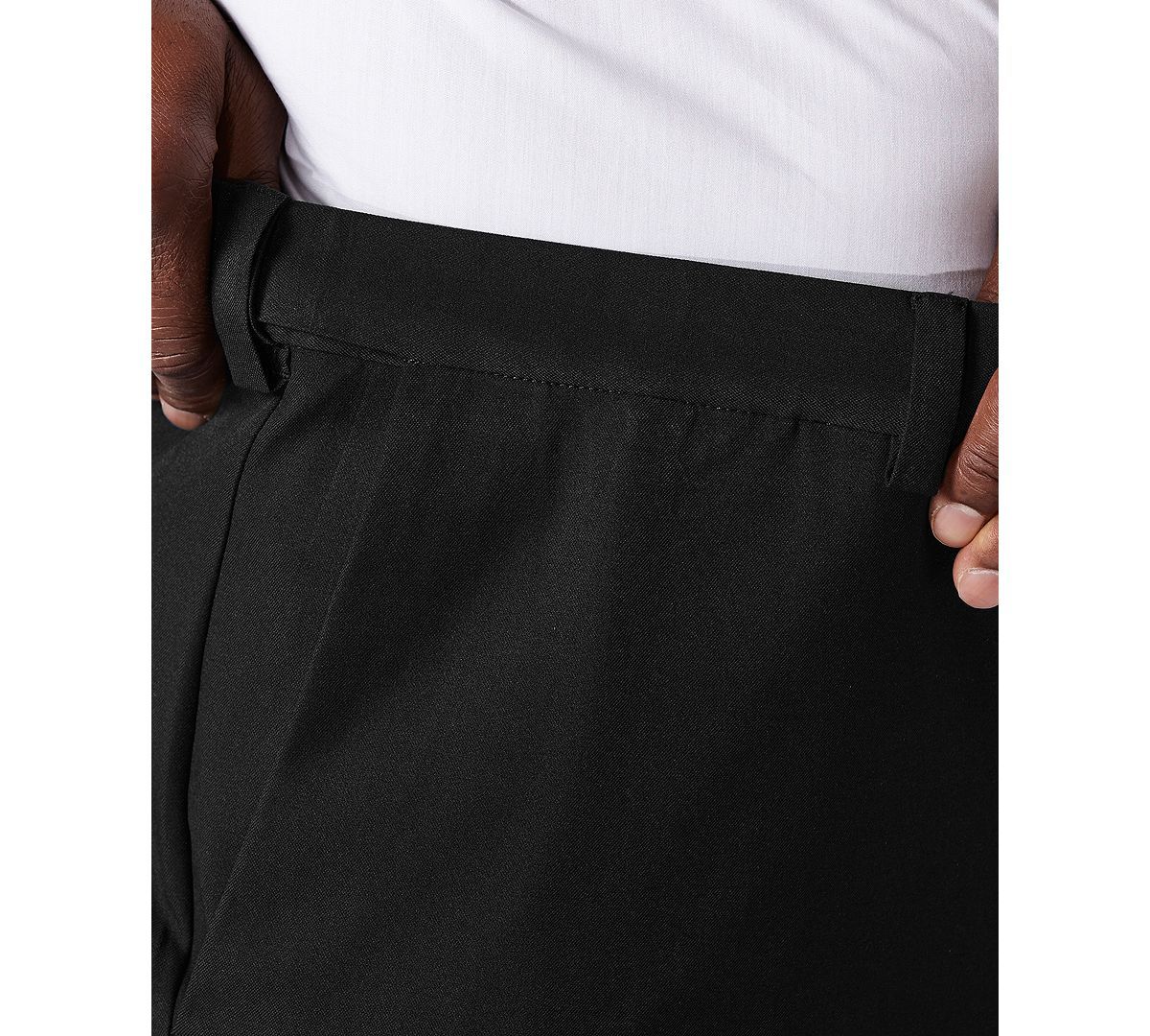 Haggar Big & Tall Cool 18pro Classic-fit Expandable Waist Flat Front Stretch Dress Pants Black