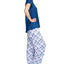 Hanes Wo 2pc Pajama Set Blue/plaid