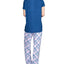 Hanes Wo 2pc Pajama Set Blue/plaid