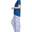 Hanes Wo 2pc Pajama Set Blue/plaid