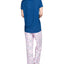 Hanes Wo 2pc Pajama Set Blue/sprin