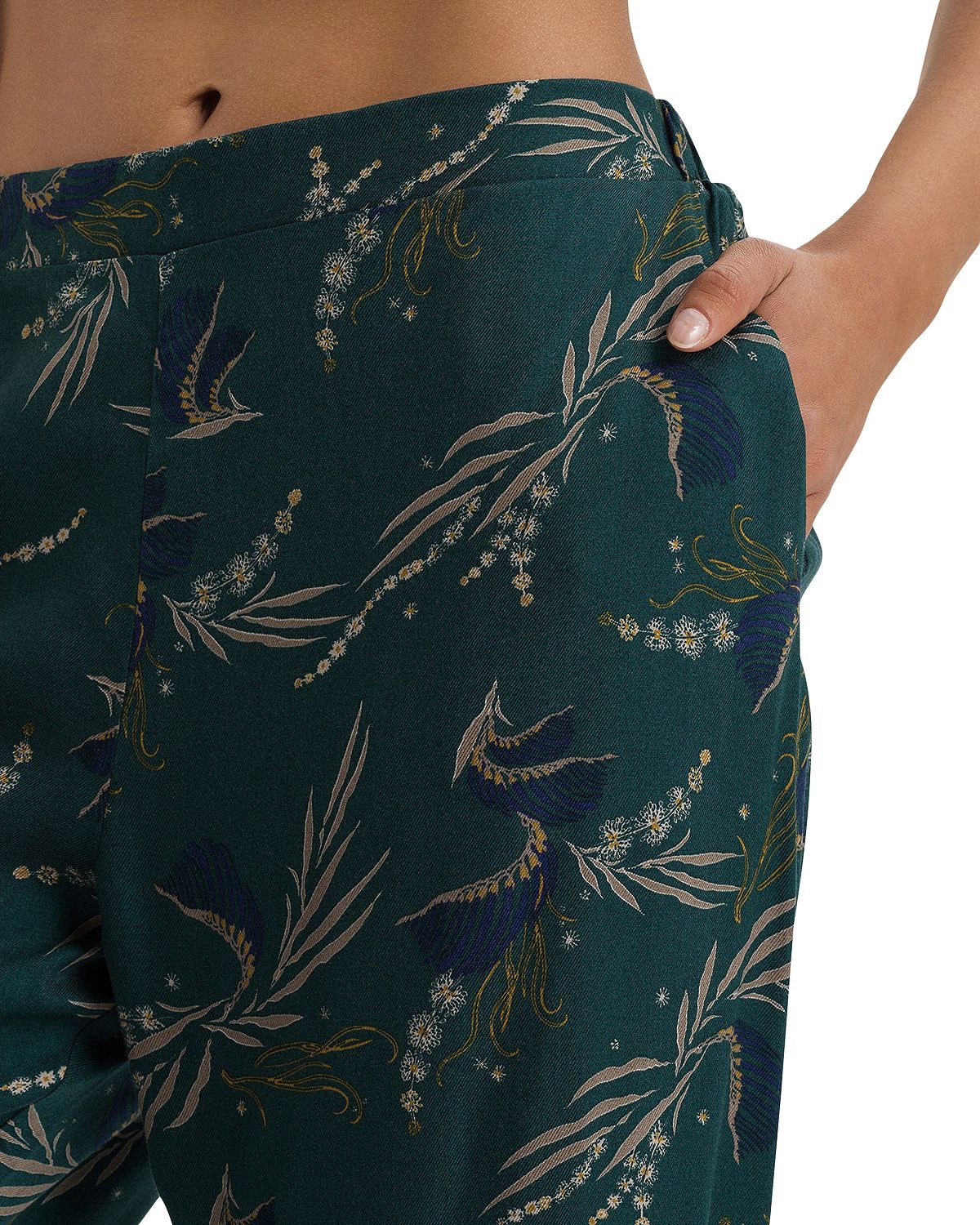 Hanro Celia Pajama Pants Kelp Garden