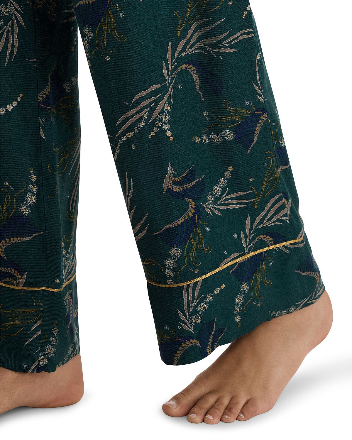 Hanro Celia Pajama Pants Kelp Garden