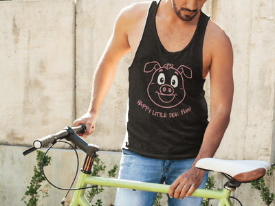 Happy Little Dick Piggy - Black Tank Top