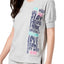 Hue Stone-Heather Love-Strong Graphic-Print Short-Sleeve Lounge Top