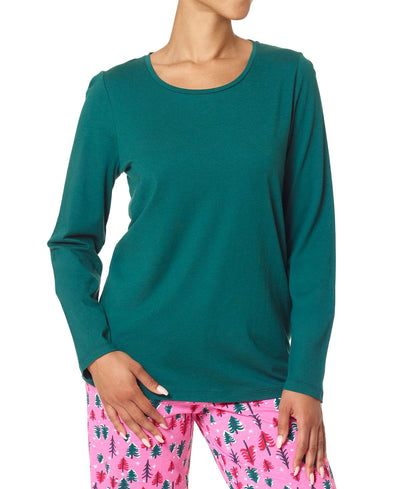 Hue solid Long-sleeve Pajama T-shirt Rain Forest