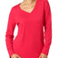 Hue solid Long-sleeve V-neck Pajama Top Cupid