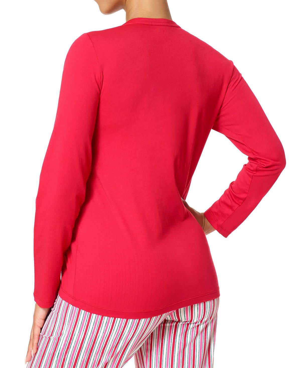 Hue solid Long-sleeve V-neck Pajama Top Cupid