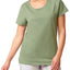 Hue solid Short Sleeve Round Neck Sleep T-shirt Olivine