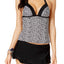 Hula Honey Bump in the Road PushUp Halter Tankini Top in Black/White