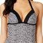 Hula Honey Bump in the Road PushUp Halter Tankini Top in Black/White