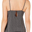 INC International Concepts Striped Satin Lounge Tank in Black