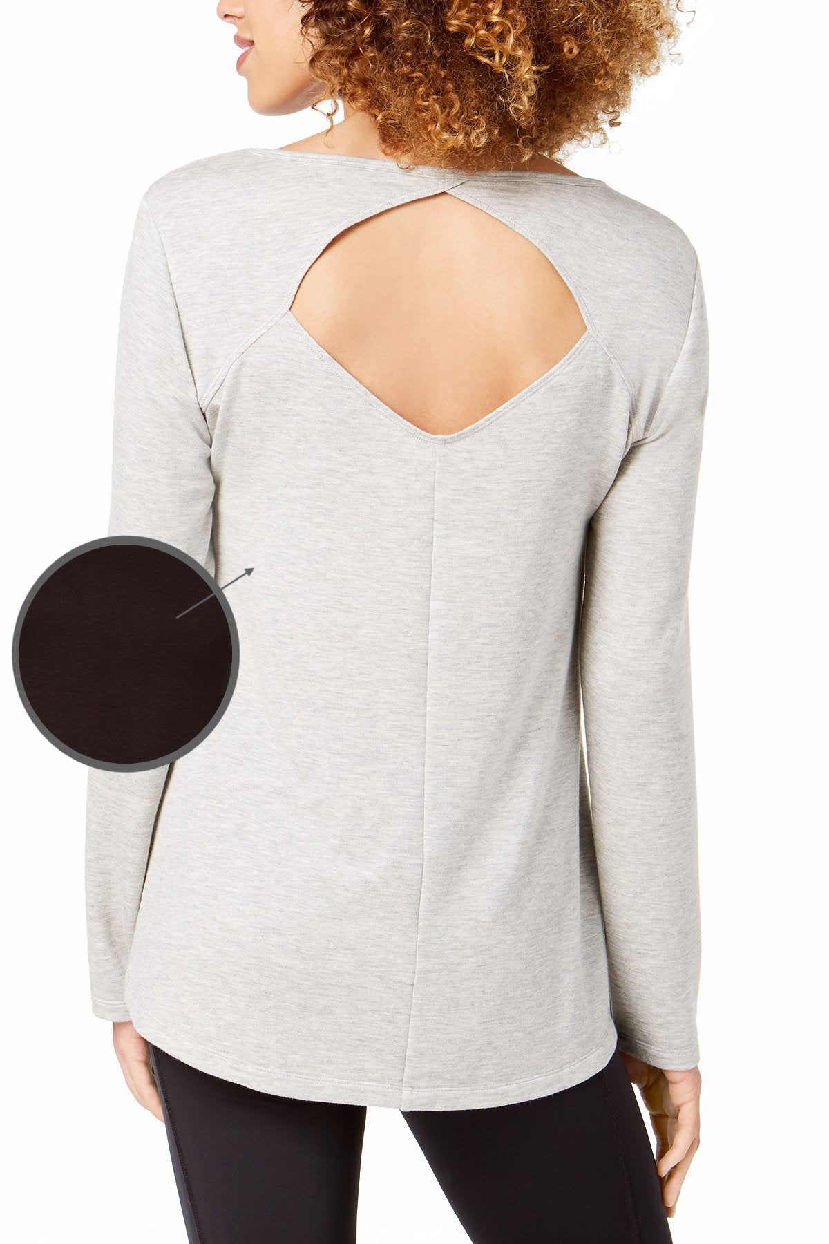 Ideology Noir Cutout-Back Long-Sleeve T-Shirt