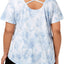 Ideology PLUS Blue Wash Crisscross Back Tee