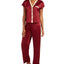 Inc International Concepts I.n.c. Metallic-trim Matte Satin Pajama Set Cherry Pie