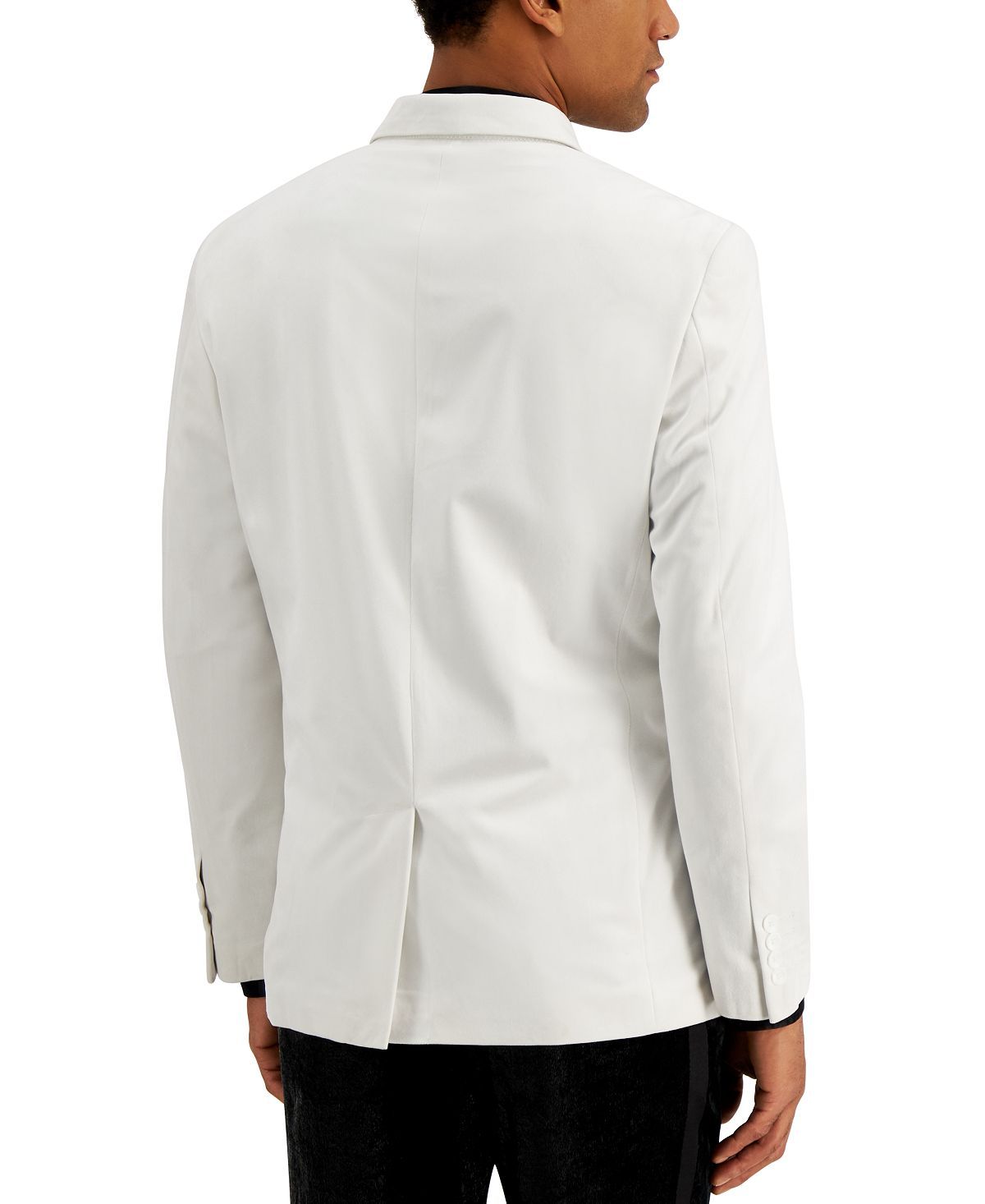 Inc International Concepts Rick Double Breasted Velvet Blazer Off White