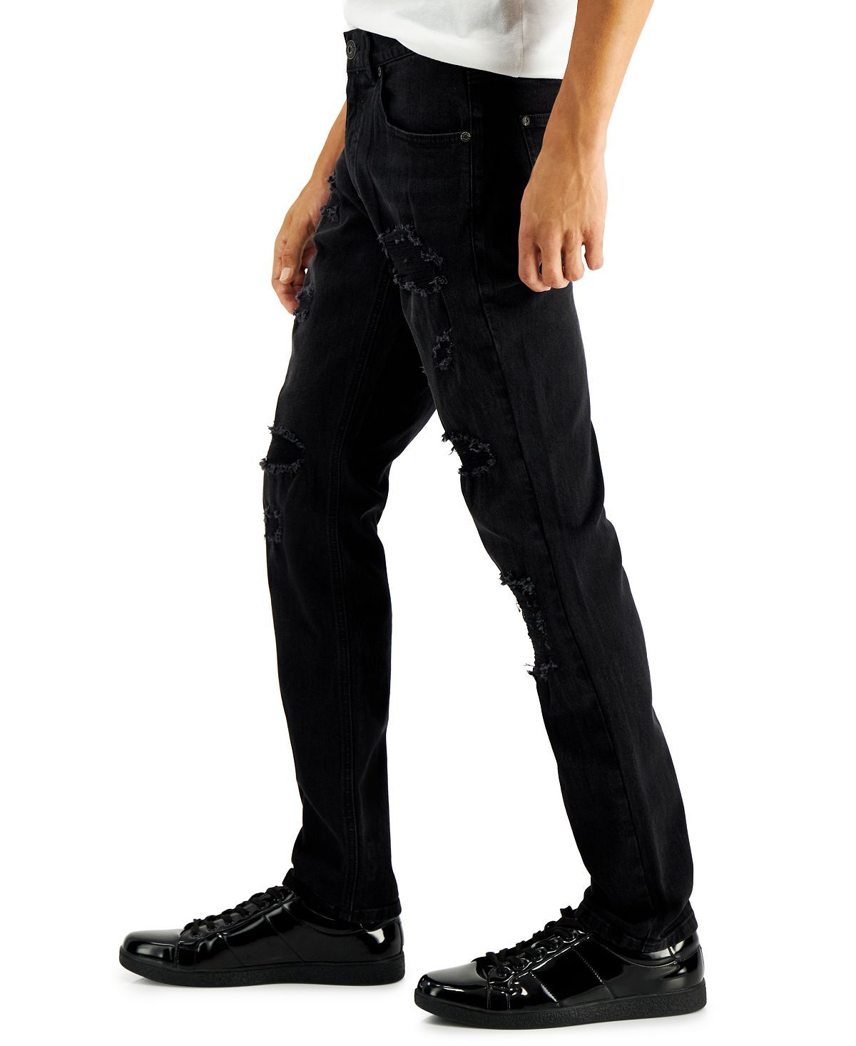 Inc International Concepts Skinny-fit Destroyed Jeans Black Wash