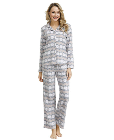 Ink+ivy Ink+ivy Wo Notch Pajama Top With The Lounge Pant Set Multi 1