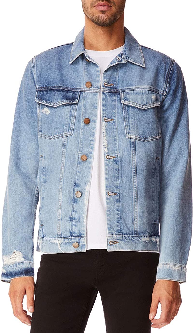 J Brand BLUE Acamar Distressed Denim Jacket