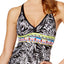 JAG Tropical Palm Racerback Tankini Top in Black