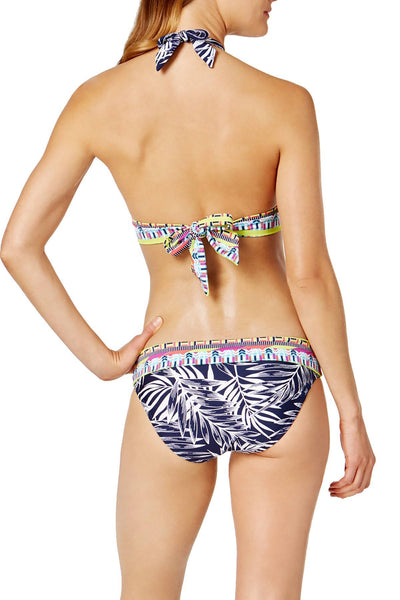 JAG Tropical Palm Retro Hipster Bikini Bottom in Navy/Bleu Marine