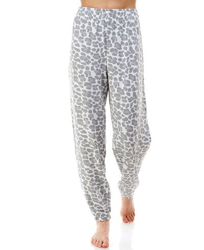 Jaclyn Intimates Butter Knit Printed Loungewear Jogger Pants Amur Leopa