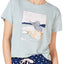 Jenni Graphic Print Crop Tee in Cest La Vie Seaglass