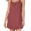 Jenni Ladder Front Scoop Neck Chemisein Plum Wine Mini Stripe