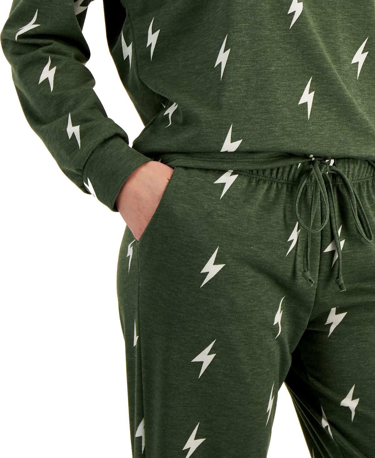 Jenni Lightning Bolt Lounge Set Olive Lightning Bolt