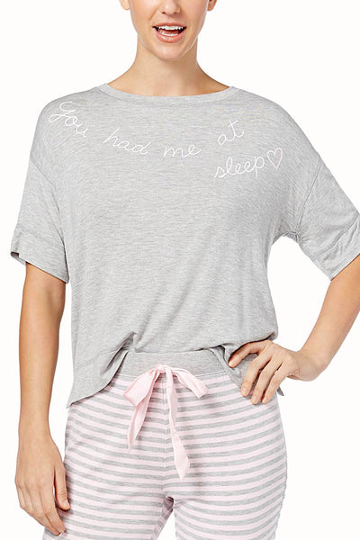 Jenni Lounge Tee in You Had Me At Sleep Grey