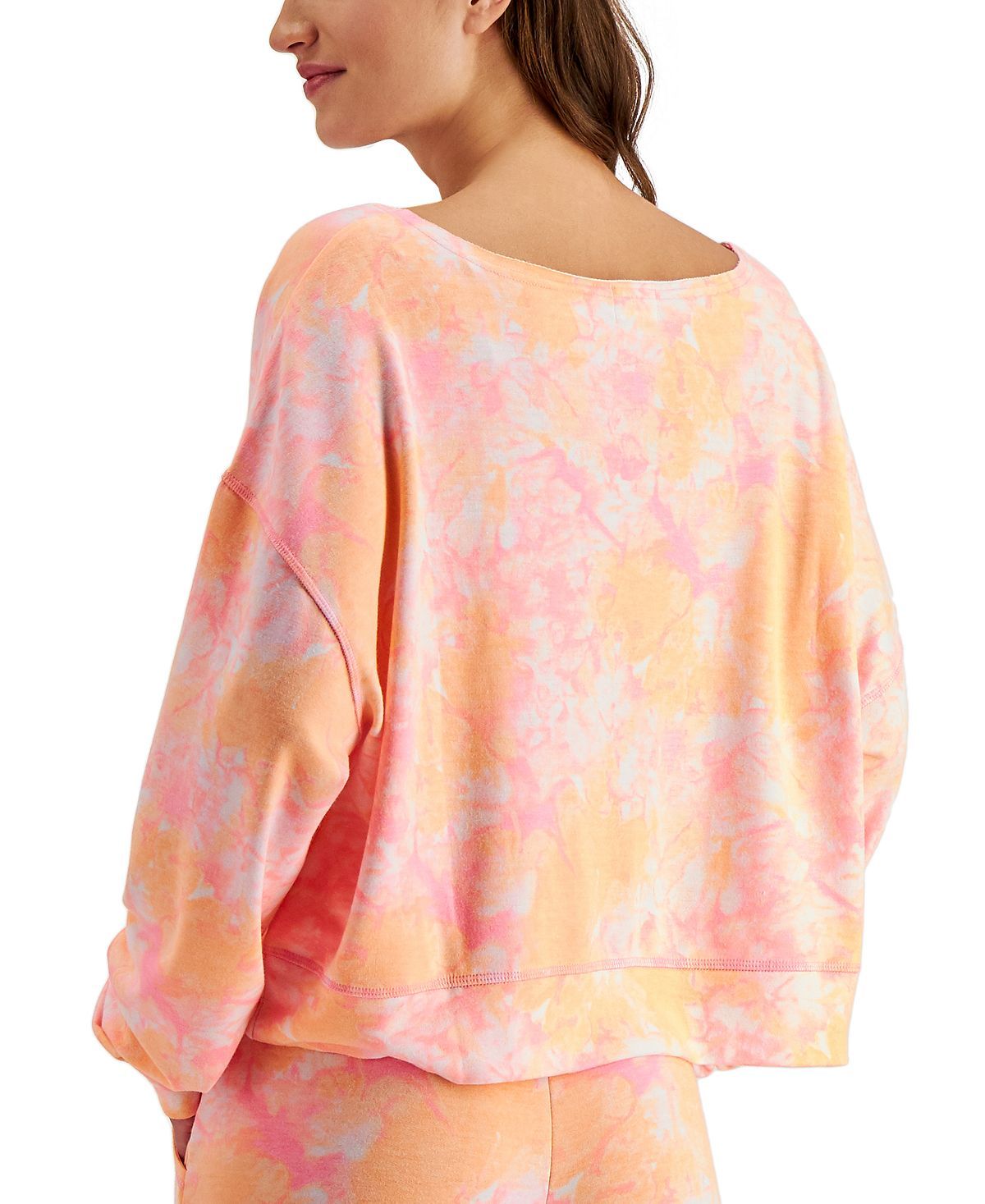 Jenni On Repeat Super Soft Crew Sleep Top Pink Tiedye