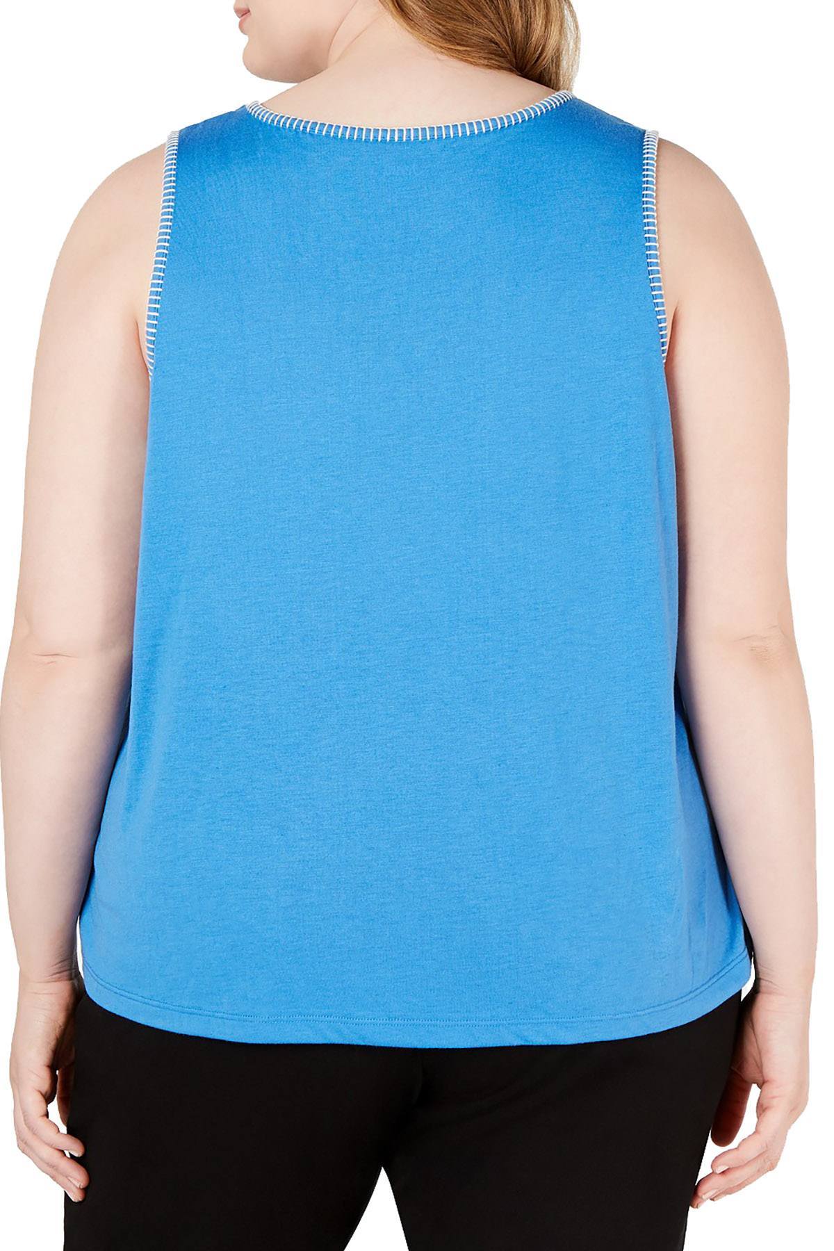 Jenni PLUS Stitch Trim Tank Top in Cornflower