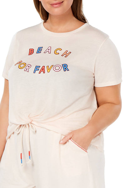 Jenni PLUS Twist Front Lounge Top in 'Beach Por Favor'