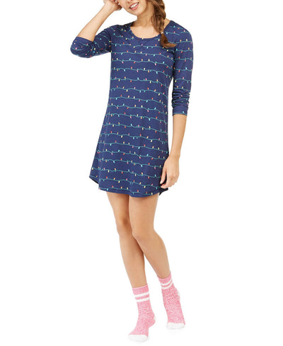 Jenni Printed Sleep Shirt And Sock Set Christmas Light