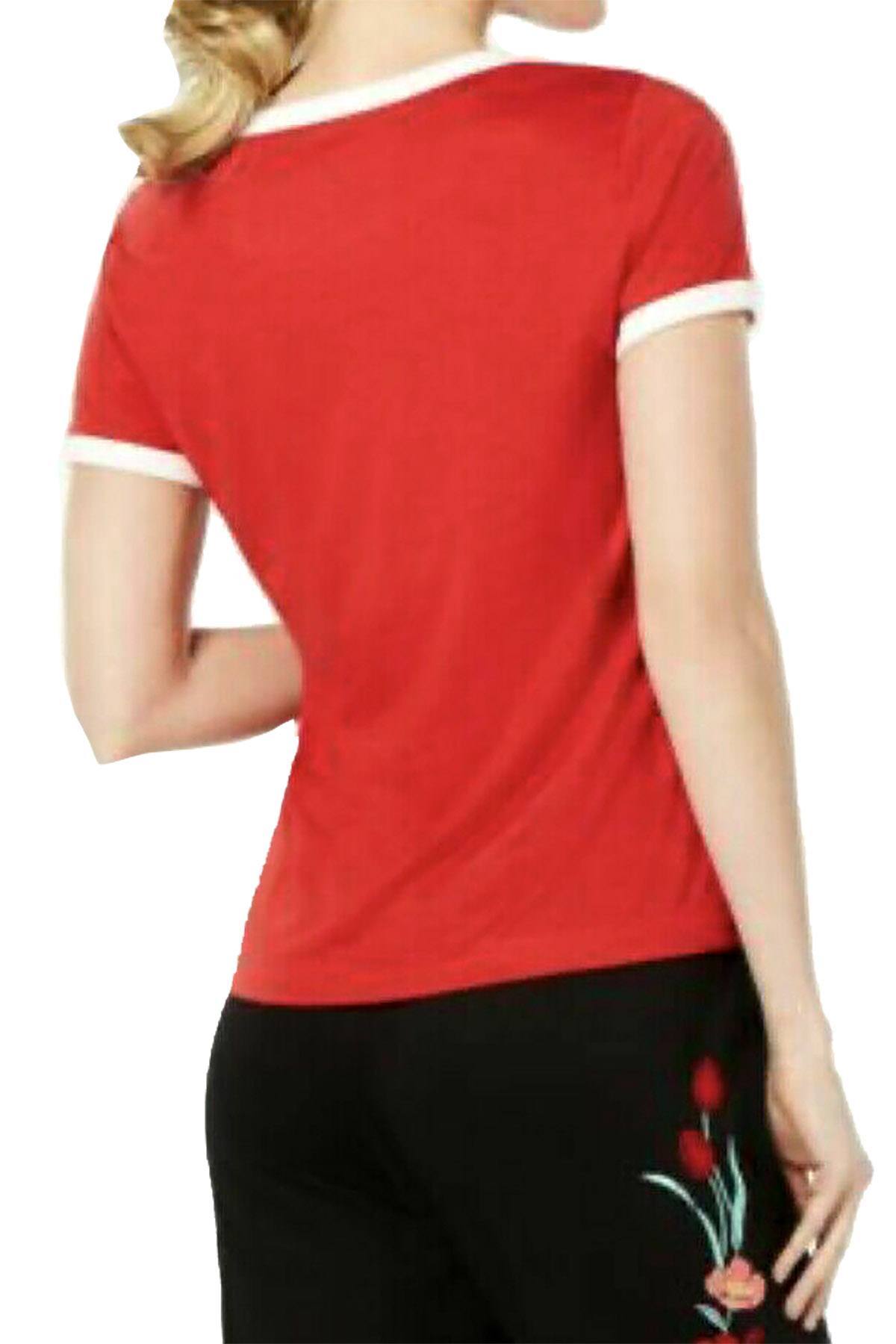 Jenni Ringer T-Shirt in Sun Sleep Embroidered Red