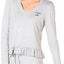 Jenni Ruffled Ultra Soft Knit Lounge Top in Maybe Later Heather Grey