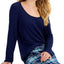 Jenni Solid Long-sleeve Pajama Top Navy Sail