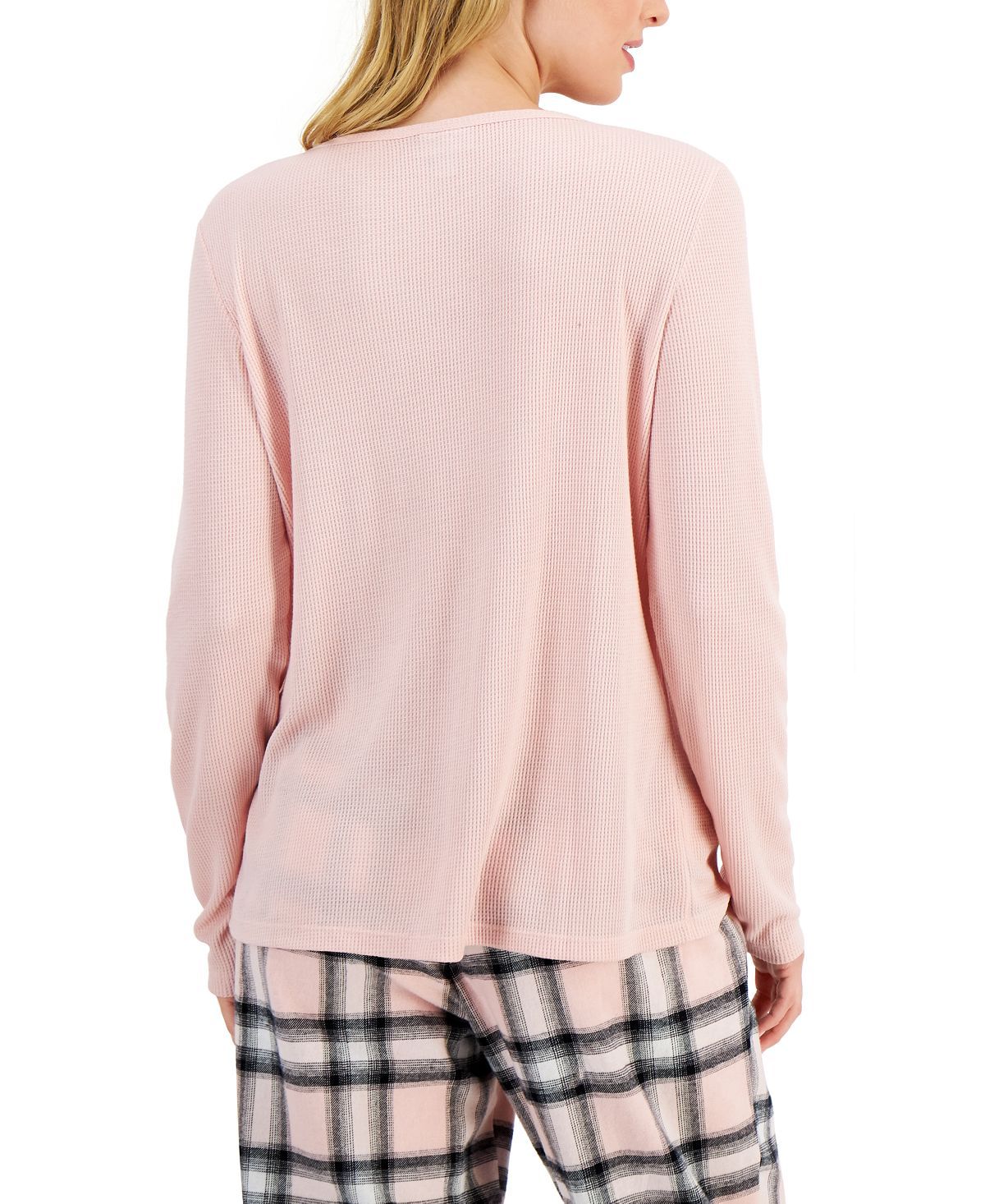 Jenni Solid Long-sleeve Pajama Top Peachskin