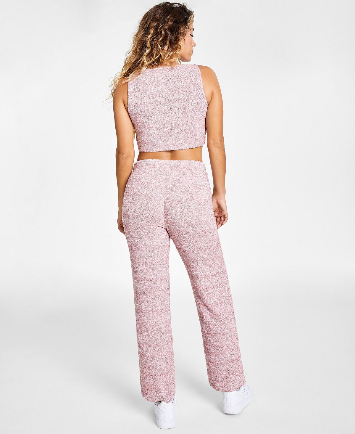 Jenni Style Not Fuzzy Knit Pants Withered Rose