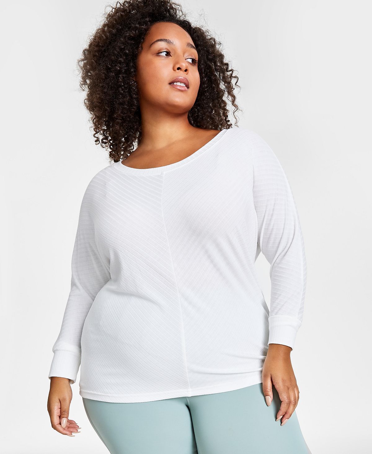 Jenni Style Not Super-soft Long-sleeve Top Washed White