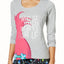 Jenni x Trolls® Long Sleeve Juniors Knit Lounge Tee in Hair Up Grey