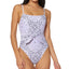 Jessica Simpson Printed Tie-waist One-piece Swimsuit Lavender Multi