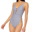 Jessica Simpson Venice Beach Printed Plunging Strappy One-piece Swimsuit Multi